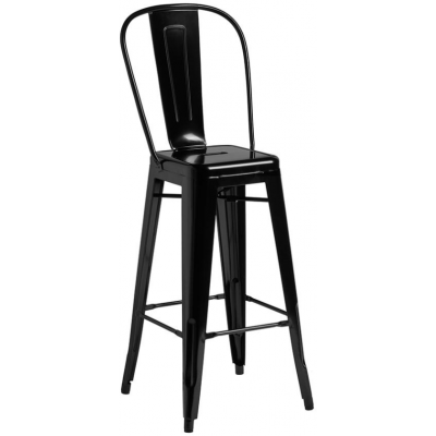 Marc Industrial Style Bar Stool With Backrest